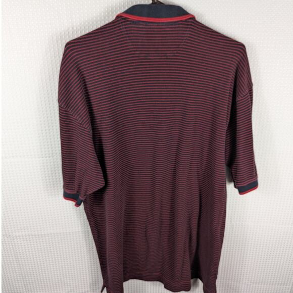 Vesp Sportswear XL Georgia Bulldogs Polo Red Navy Stripe 90s Vintage Made Macau - Picture 4 of 4